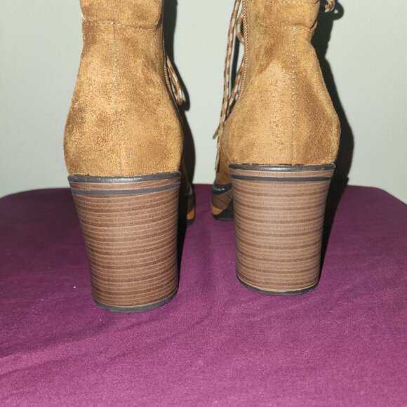 Altar"D State Piper Heeled Boots In Whiskey Brown Lace up & Side Zip up size 9 - Picture 7 of 12